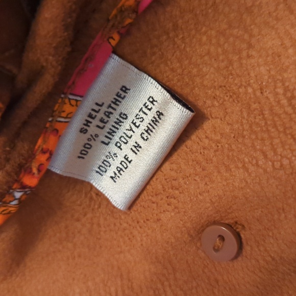 Talbots petite brown camo leather coat - Picture 8 of 9